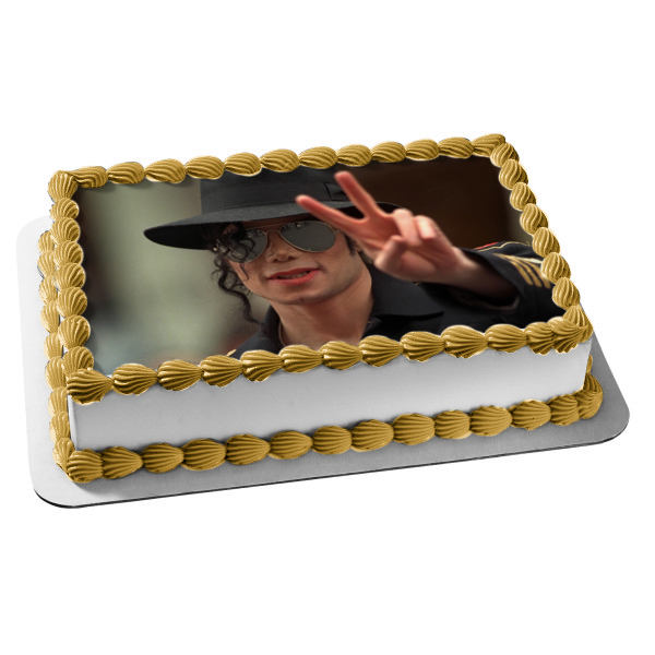 Michael Jackson Peace Sign Edible Cake Topper Image ABPID26857