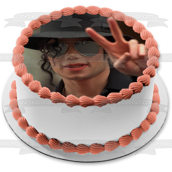 Michael Jackson Peace Sign Edible Cake Topper Image ABPID26857