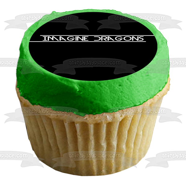 Imagine Dragons Band Name Black and White Edible Cake Topper Image ABPID26860