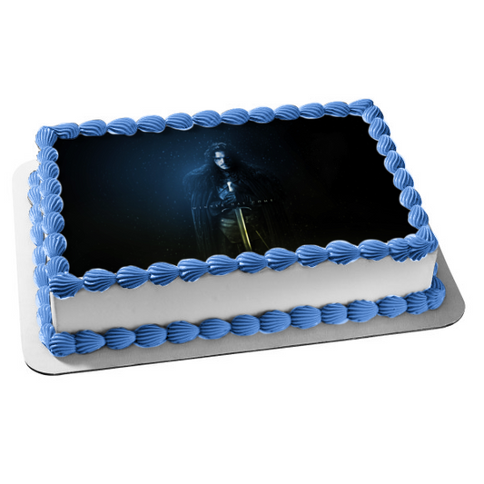 Game of Thrones Winter Has Come Jon Snow Sword Edible Cake Topper Image ABPID26890