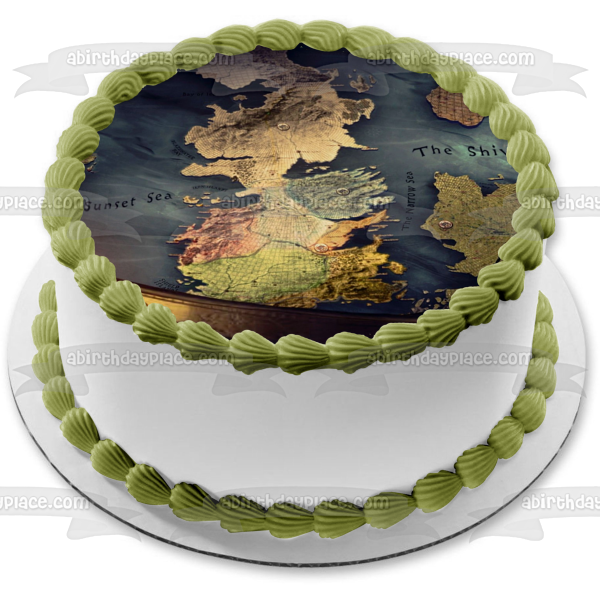 Game of Thrones Map Westeros the Sunset Sea the Shivering Sea Edible Cake Topper Image ABPID26891