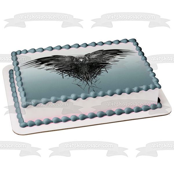 Game of Thrones Three-Eyed Raven Silver Background Edible Cake Topper Image ABPID26892