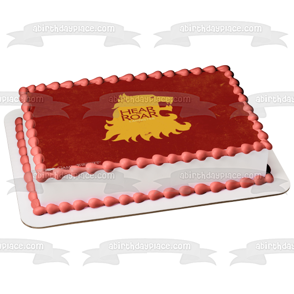 Game of Thrones Lannister House Emblem Hear Me Roar Edible Cake Topper Image ABPID26896