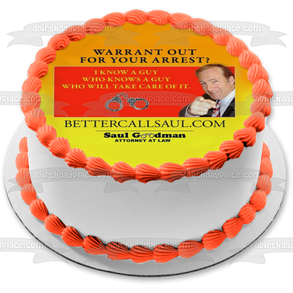 Better Call Saul Saul Goodman Attorney at Law Bill Board Edible Cake Topper Image ABPID27057
