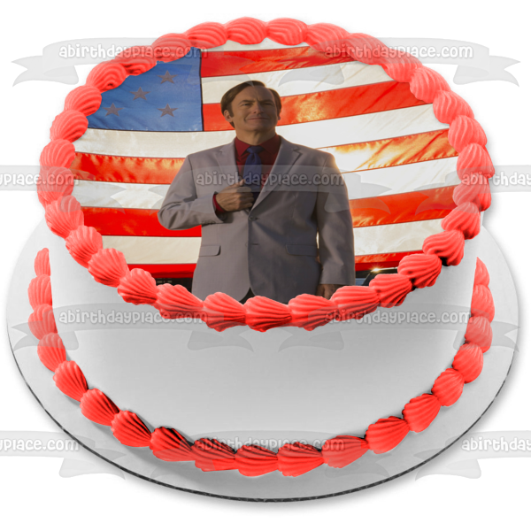 Better Call Saul Saul Goodman American Flag Edible Cake Topper Image ABPID27064