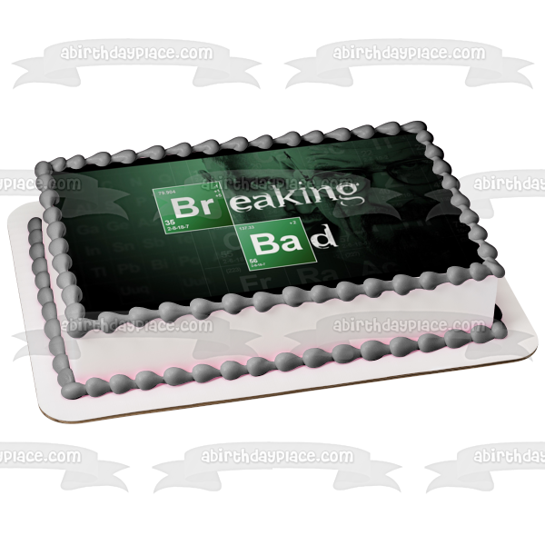 Breaking Bad Walter White Jesse Pinkman Periodic Table Background Edible Cake Topper Image ABPID27070
