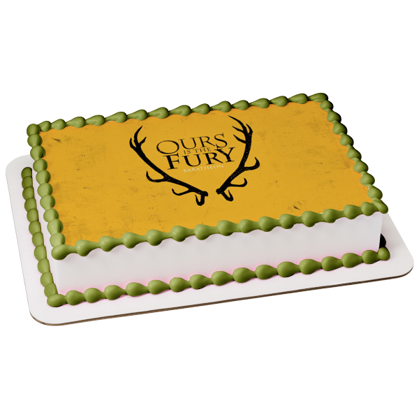 Game of Thrones Baratheon House Emblem Ours Is the Fury Edible Cake Topper Image ABPID26947