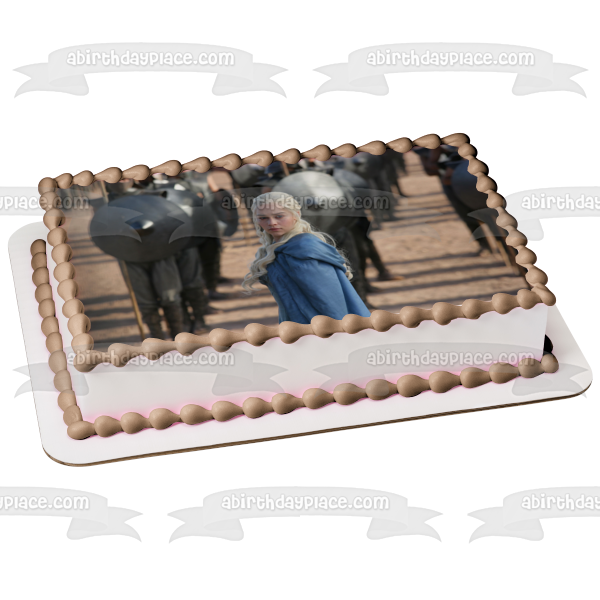 Game of Thrones and Now His Watch Is Ended Daenerys Targaryen Edible Cake Topper Image ABPID26956