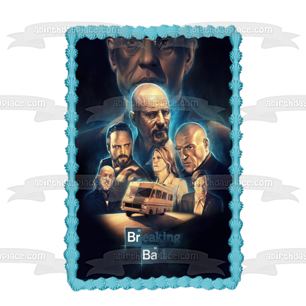Breaking Bad Walter White Jesse Pinkman Gus Fringe Hank Shrader Saul Goodman Mike Ehrmantraut Skylar White Vehículo recreativo Decoración comestible para tarta Imagen ABPID27081 
