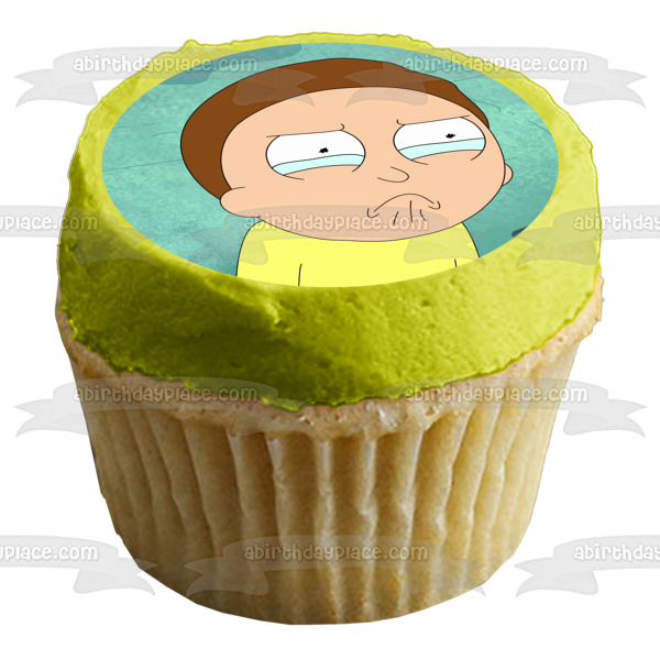 Rick and Morty Morty Smith Blue Background Edible Cake Topper Image ABPID27083