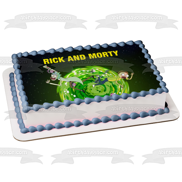 Rick and Morty Rick Sanchez Morty Smith Outer Space Edible Cake Topper Image ABPID27085