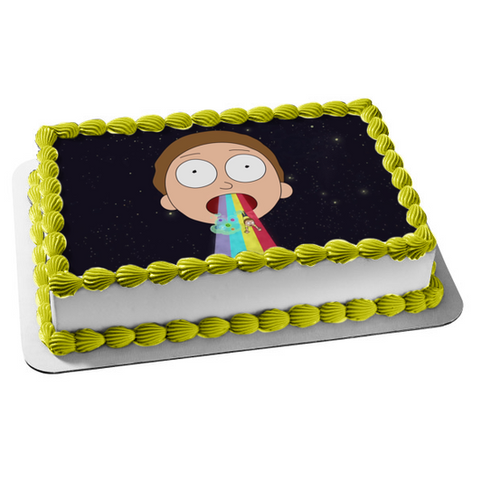 Rick y Morty Morty Smith Espacio Exterior Arco Iris Adorno comestible para tarta Imagen ABPID27086 