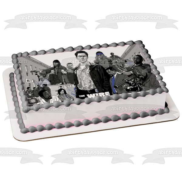 The Wire Omar Little Jimmy McNulty Marlo Stanfield Stringer Bell Bodie Broadus Tommy Carcetti Kima Greggs Black and White Edible Cake Topper Image ABPID27094