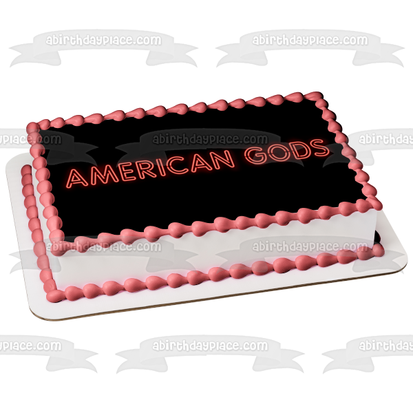 American Gods Logo Black Background Edible Cake Topper Image ABPID26981