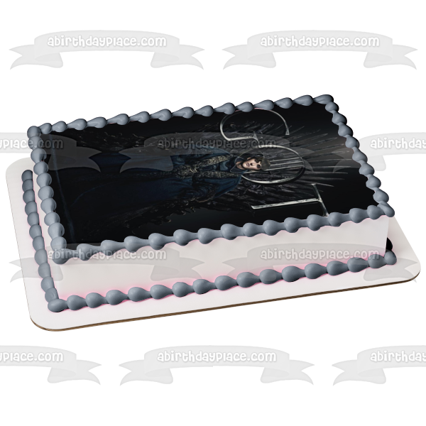 Juego de Tronos Bran Stark Trono de Hierro Fondo Negro Adorno Comestible para Tarta Imagen ABPID27317 