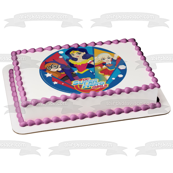 DC Comics Superhero Girls Bat Woman Wonder Woman Supergirl Edible Cake Topper Image ABPID27322