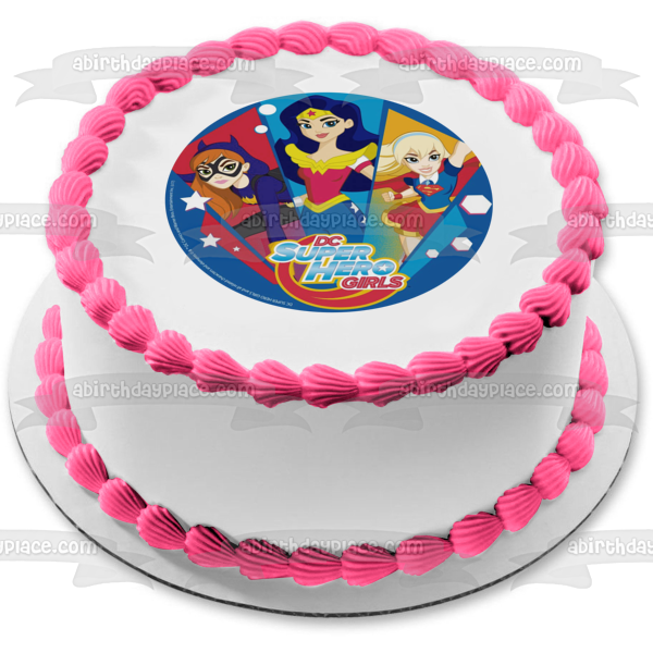 DC Comics Superhero Girls Bat Woman Wonder Woman Supergirl Edible Cake Topper Image ABPID27322