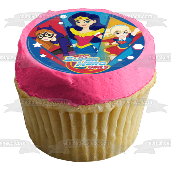 DC Comics Superhero Girls Bat Woman Wonder Woman Supergirl Edible Cake Topper Image ABPID27322