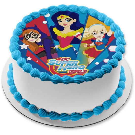 DC Comics Superhero Girls Bat Woman Wonder Woman Supergirl Edible Cake Topper Image ABPID27322