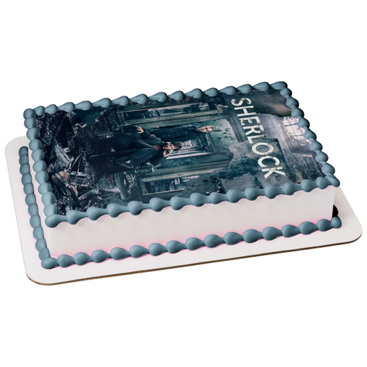 Sherlock Sherlock Holmes John Watson edificio quemado adorno comestible para tarta imagen ABPID27123 