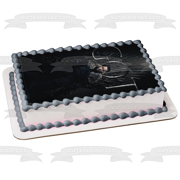 Game of Thrones Samwell Tarly Iron Throne Black Background Edible Cake Topper Image ABPID27345