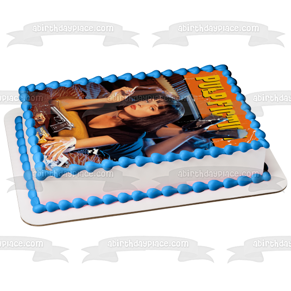Pulp Fiction Mia Wallace Gun Book Edible Cake Topper Image ABPID27147