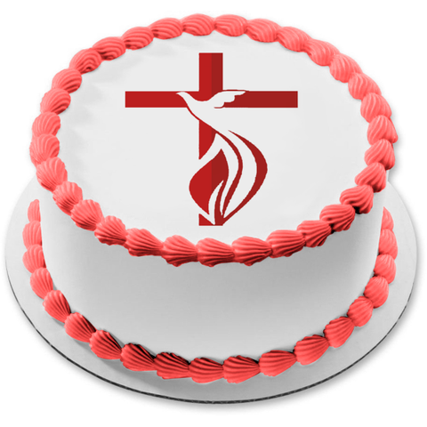Holy Spirit and the Cross Edible Cake Topper Image ABPID27371