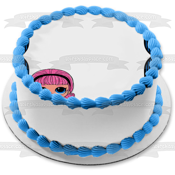 LOL Surprise Madame Queen Blue Black Stripe Background Edible Cake Topper Image Frame ABPID27167