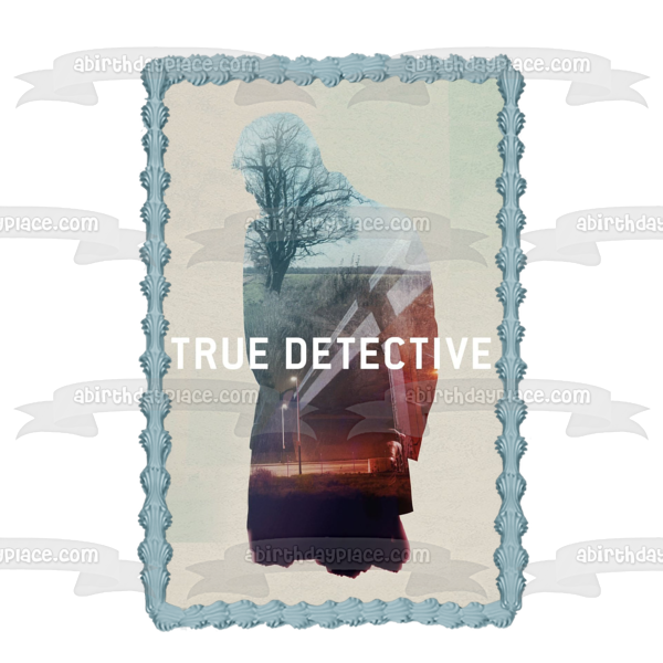 True Detective Man Silhouette Tree Field Edible Cake Topper Image ABPID27181