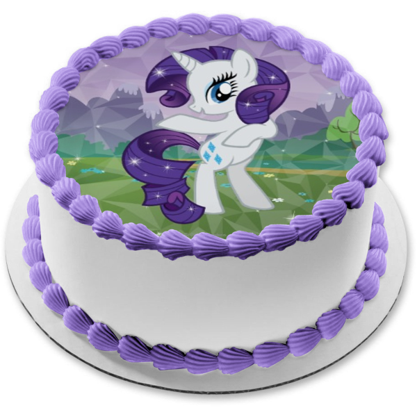 My Little Pony Rarity Hasbro Edible Cake Topper Image ABPID03319