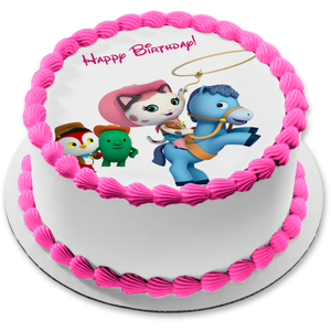 Sheriff Callie Deputy Peck Toby and Sparky Happy Birthday Edible Cake Topper Image ABPID05237