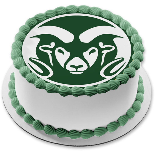 Imagen comestible para decoración de tarta con el logotipo de la mascota del carnero de la Universidad Estatal de Colorado ABPID49769 