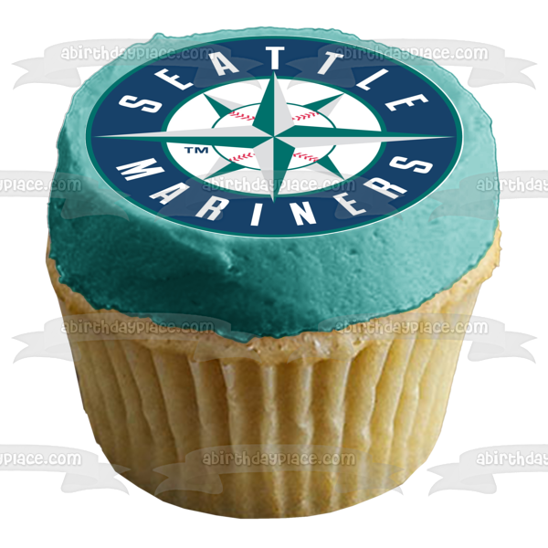 Seattle Mariners Sports Logo Major League Baseball Edible Cake Topper Image ABPID03440