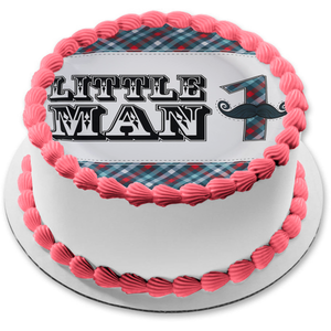 Happy Boy Birthday 1st Birthday Little Man Edible Cake Topper Image ABPID05324
