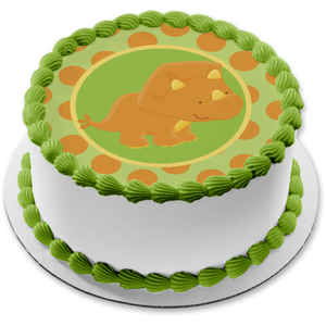 Dinosaur Roar Baby Triceratops Edible Cake Topper Image ABPID05503