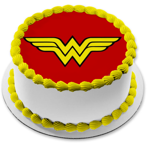 Wonder Woman Logo Edible Cake Topper Image ABPID05784