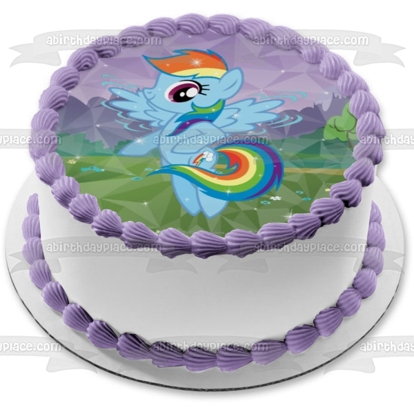 My Little Pony Equestria Girls Rainbow Dash Edible Cake Topper Image ABPID05887