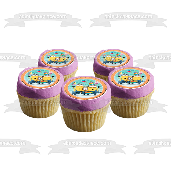Minions Despicable Me Illumination Stuart Dave and Kevin Edible Cake Topper Image ABPID04240