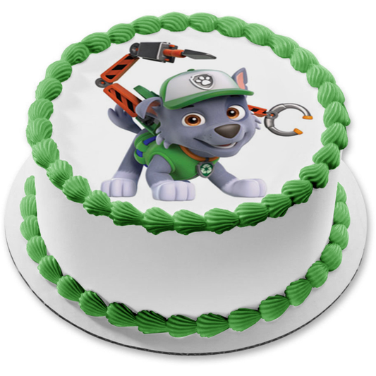 Paw Patrol Rocky Backpack Tools Edible Cake Topper Image ABPID27497
