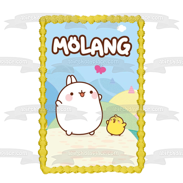 Adorno comestible para tarta Molang y Piu Piu Imagen ABPID51160 