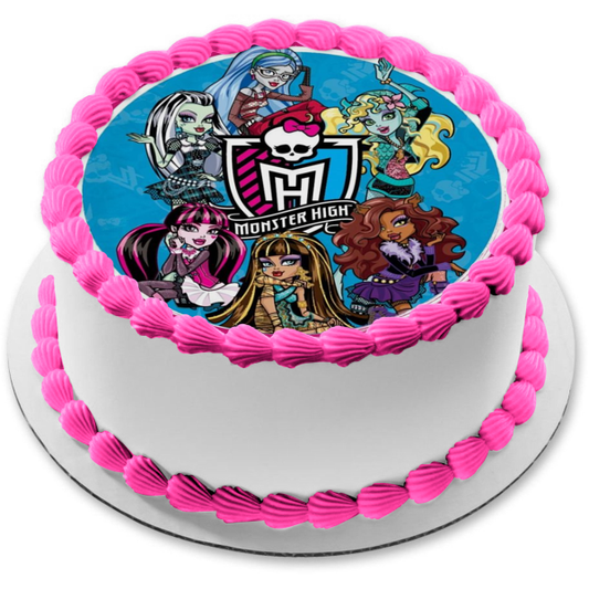 Monster High Draculaura Clawdeen Wolf Frankie Stein Edible Cake Topper Image ABPID04506