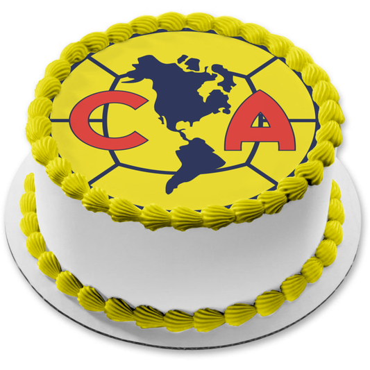 Club América Professional Football Club Mexico Soccer Logo Edible Cake Topper Image ABPID04745