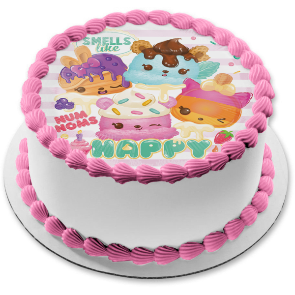 Num Noms Smells Like Happy Edible Cake Topper Image ABPID04800 – A