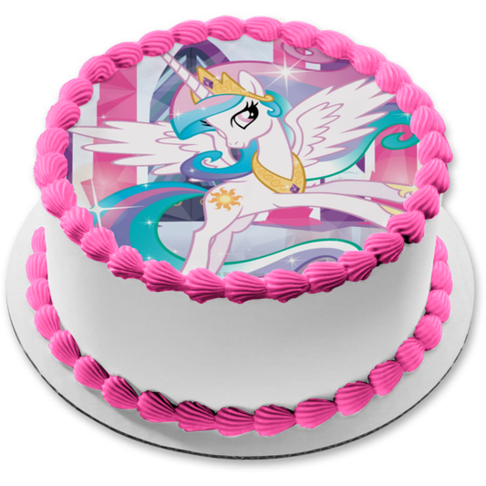 My Little Pony Princesa Celestia con una corona Imagen comestible para decoración de tarta ABPID06762 