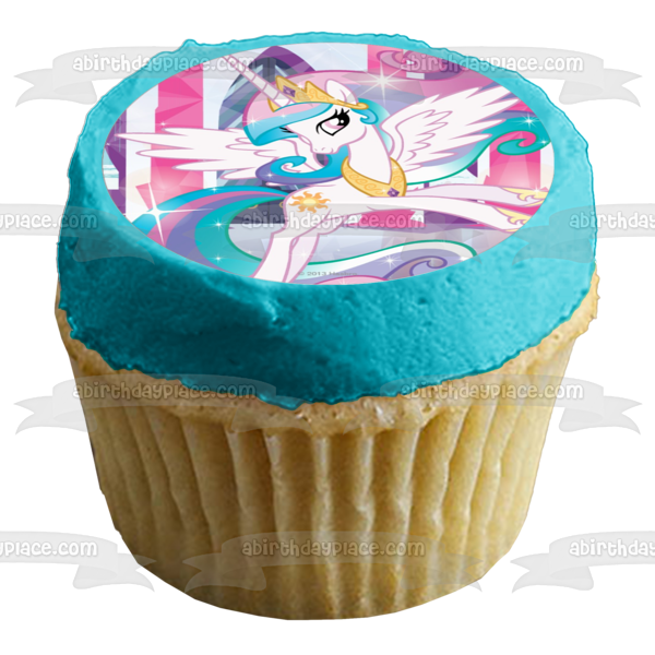 My Little Pony Princess Celestia Wearing a Crown Edible Cake Topper Image ABPID06762