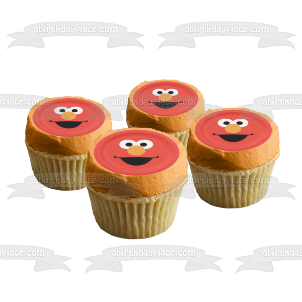 Sesame Street Elmo Face Edible Cake Topper Image ABPID06895