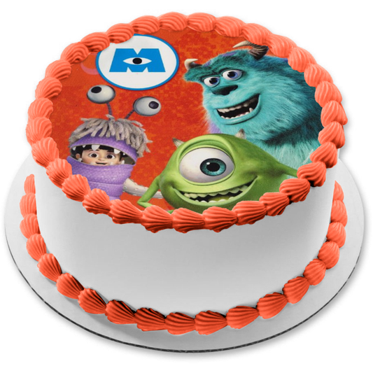Imagen de decoración comestible para tarta de Monsters Inc. Boo Sullivan y Mike Kwazoski ABPID07365 