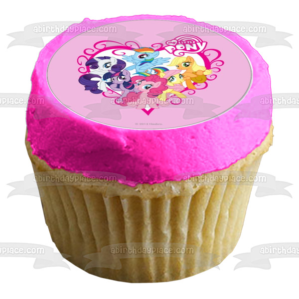 My Little Pony Equestria Girls Rainbow Dash Fluttershy Pinkie Pie Twilight Sparkle Rarity and Applejack Edible Cake Topper Image ABPID08054