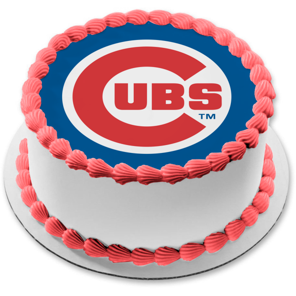 Chicago Cubs Logo MLB Major League Baseball Edible Cake Topper Image ABPID08270