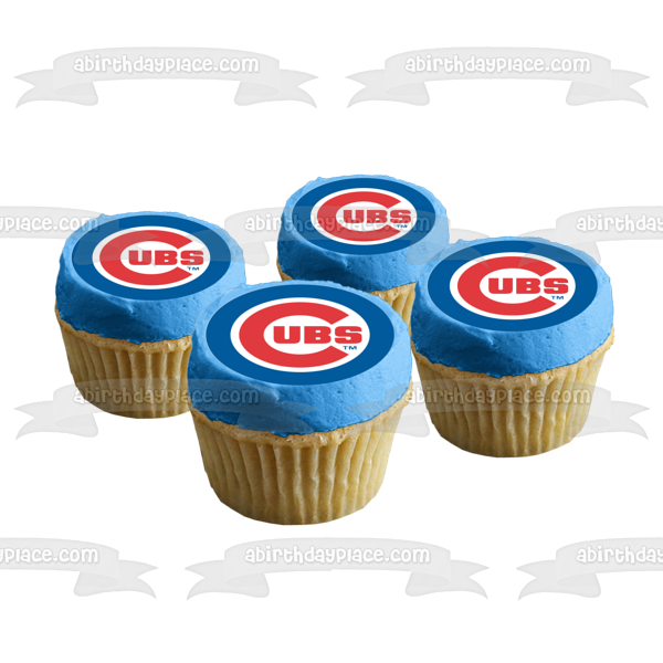 Chicago Cubs Logo MLB Major League Baseball Edible Cake Topper Image ABPID08270